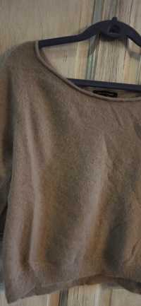 Sweterek angora wełna beżowy krótki 38 M