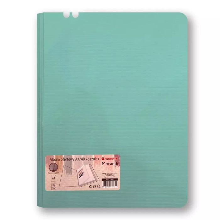 Album ofertowy A4 40 koszulek Morandi nieb-zielony. Penmate