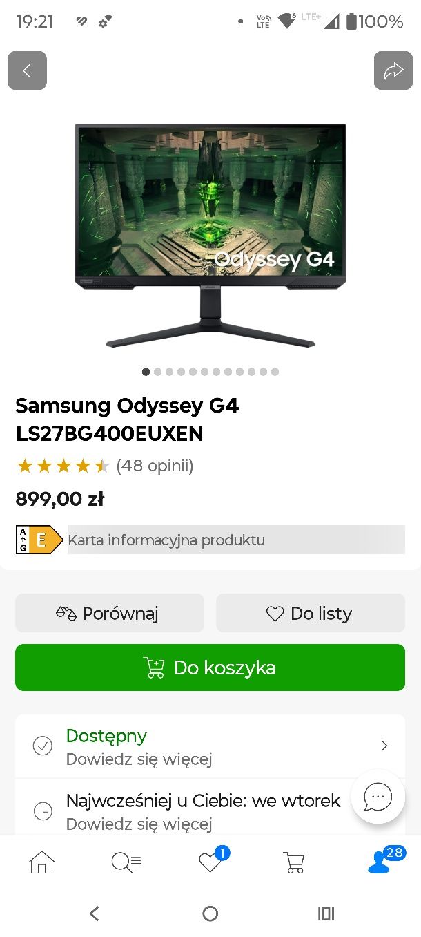 Samsung Odyssey G4 LS27BG400EUXEN