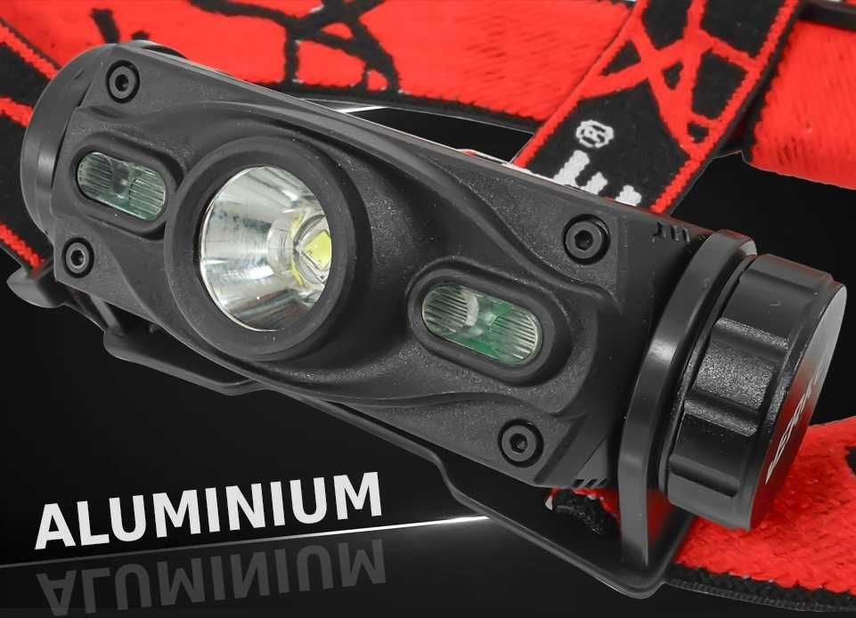 Aluminiowa latarka czołowa Akumulator Li-ion 3,7V 2000 mAh