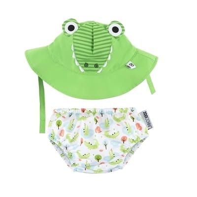 Zoocchini Pieluszka + czapka 6-12m. Aligator