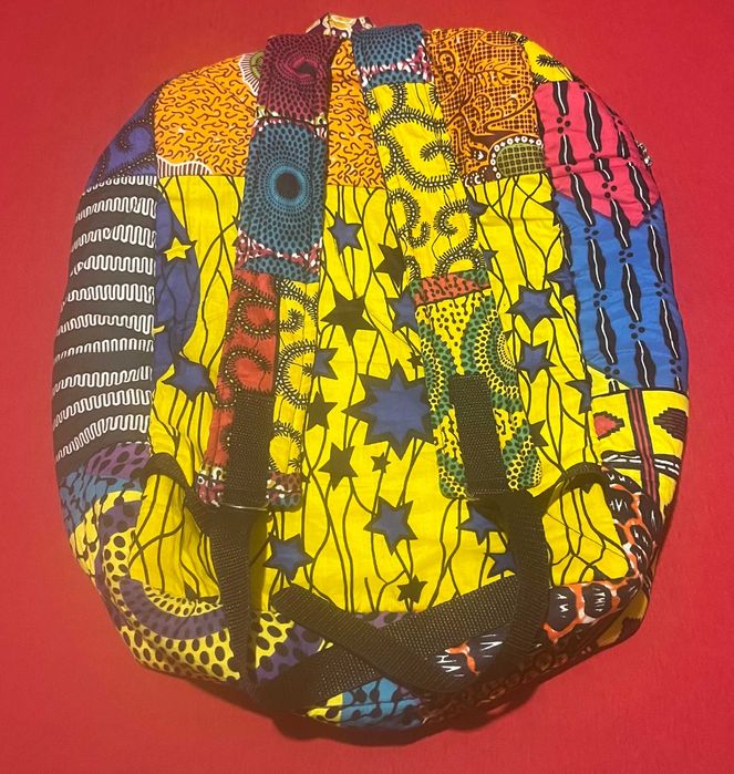 Трендовый яркий хлопковый рюкзак африканский принт Handmade 46*30*17