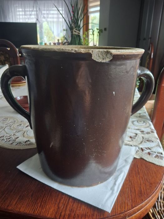 Duży gar kamionkowy wintage PRL