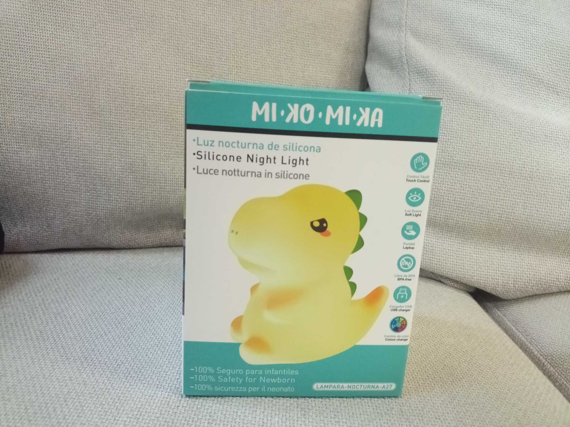 Luz Noturna Dinossauro Silicone (Sensível ao Toque)