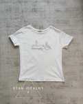 Koszulka T-shirt biała bawełniana z naszywką New York Orsay S