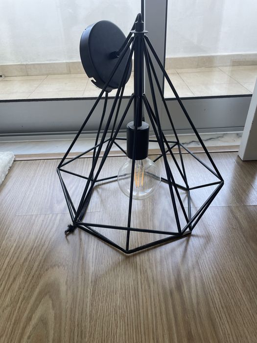 Candeeiro teto metalico com lamapada