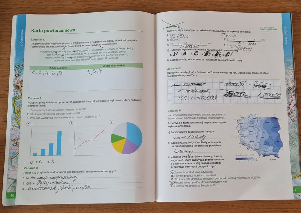 Oblicza geografii karty pracy ucznia ćwiczenia klasa 1