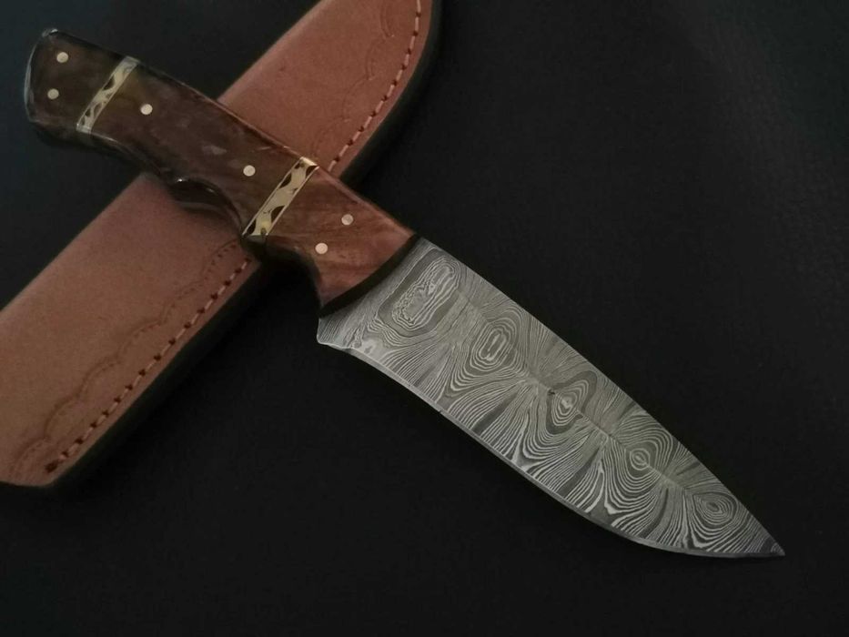 NÓŻ DAMAST stal damasceńska myśliwski bushcraft wykonany ręcznie 23cm
