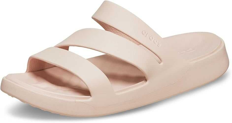 Женские шлепанцы Crocs Getaway Strappy Sandal Quartz цвет кварц.