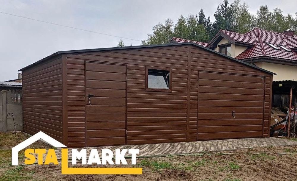 Nowy Garaż blaszany 6 x 5m drewnopodobny Producent Montaż Gratis