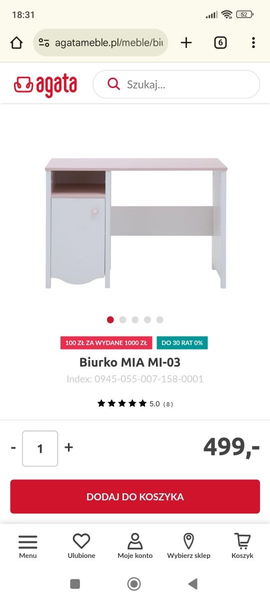 Zestaw mebli dziecięcych Mia Agata meble
