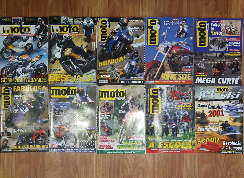 Revistas: Moto Jornal, Motociclismo, VQ, Big Twin, BSH, CBG, Classic