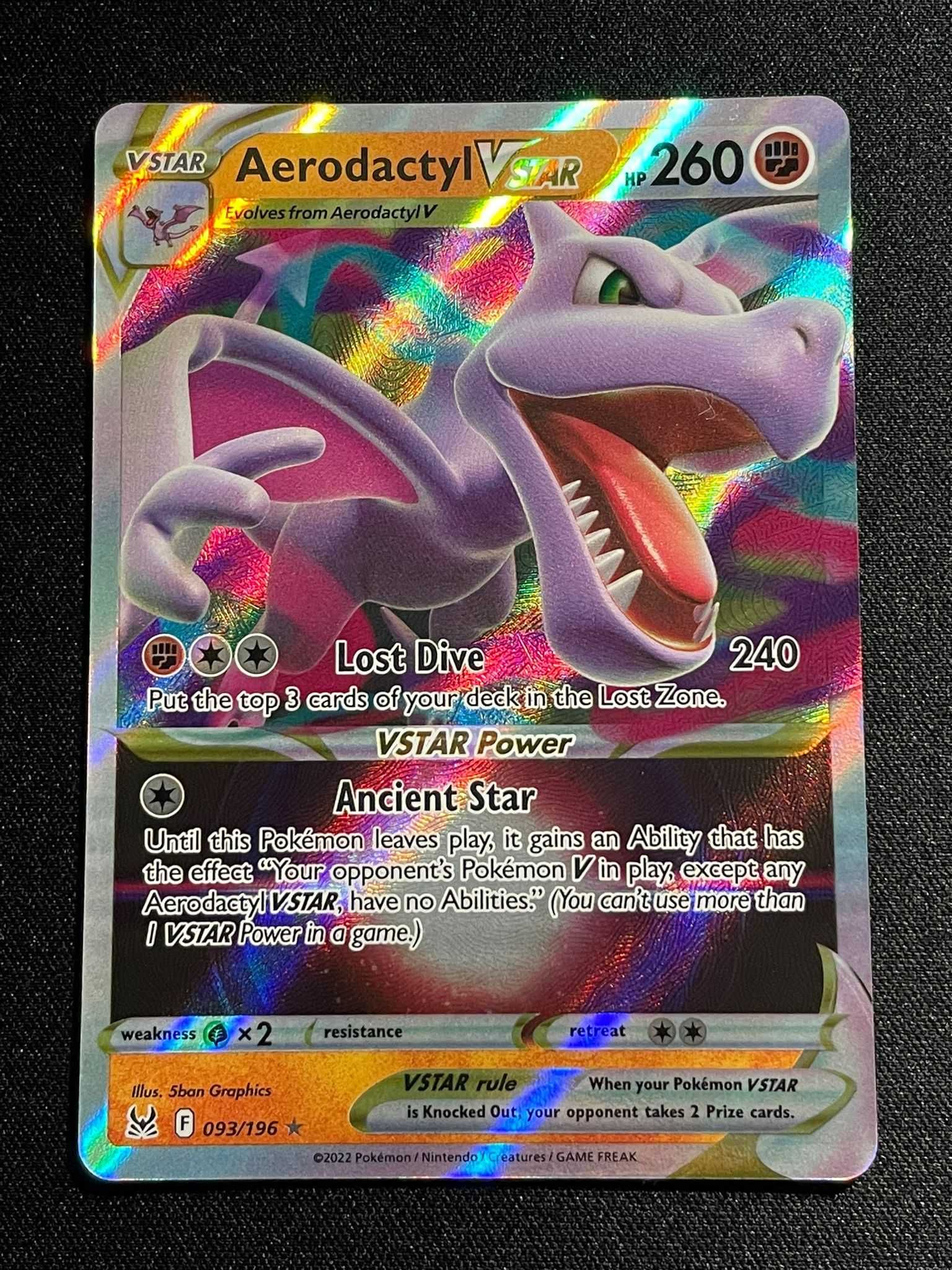 Carta Pokémon Aerodactyl Vstar 93/196 Lost Origin
