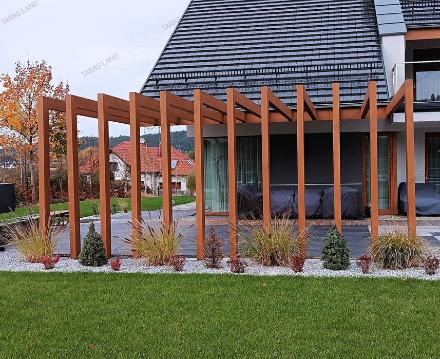 Belka elewacyjna, belka dekoracyjna, pergola, Taras Land