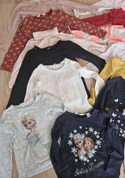 14szt bluzki z dł.rękawem H&M, roz.110/116