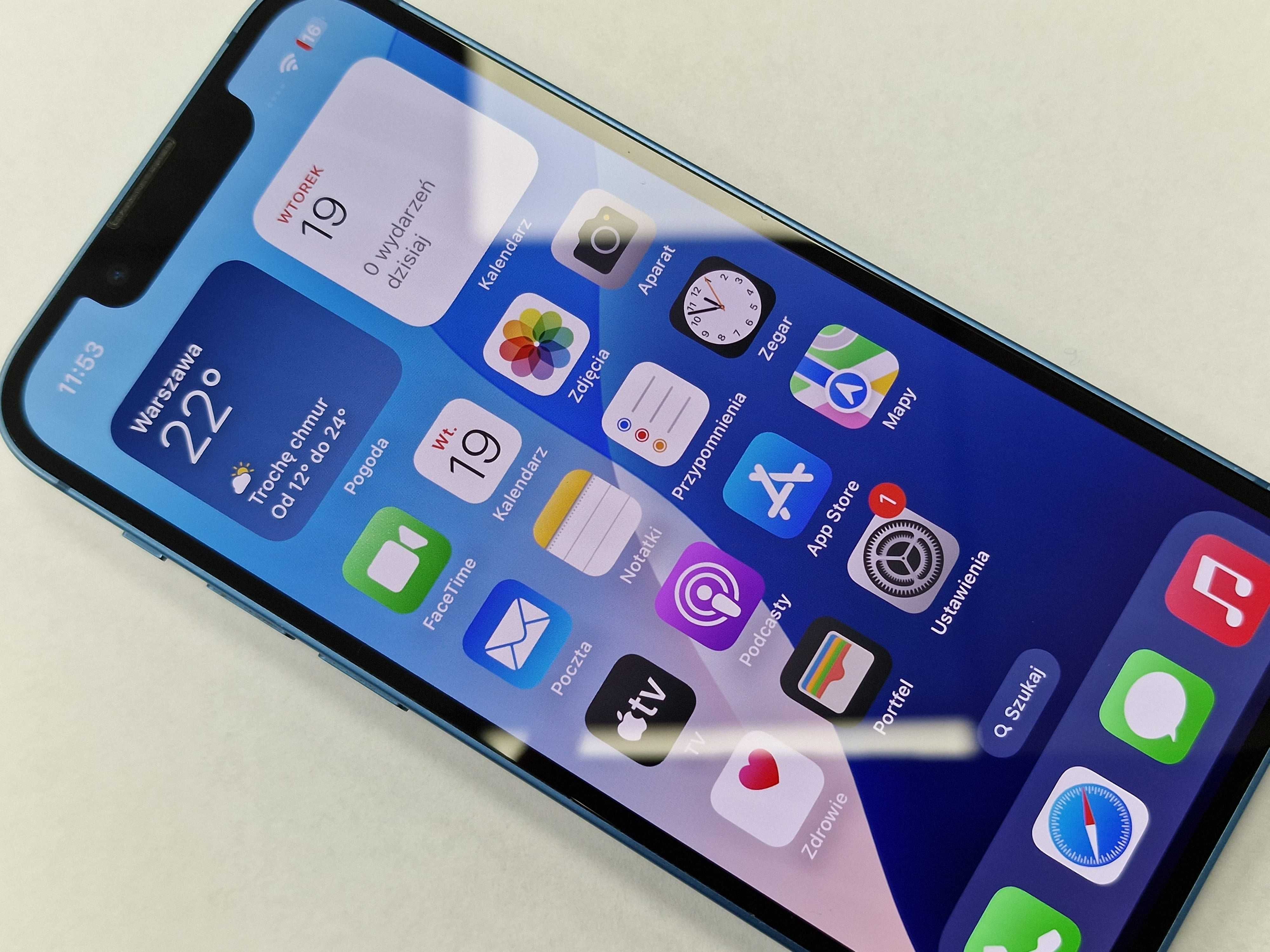 Iphone 13 Mini 128GB/ Blue/ BAT 85%/ Grade A-/ + ładowarka/ FV23%