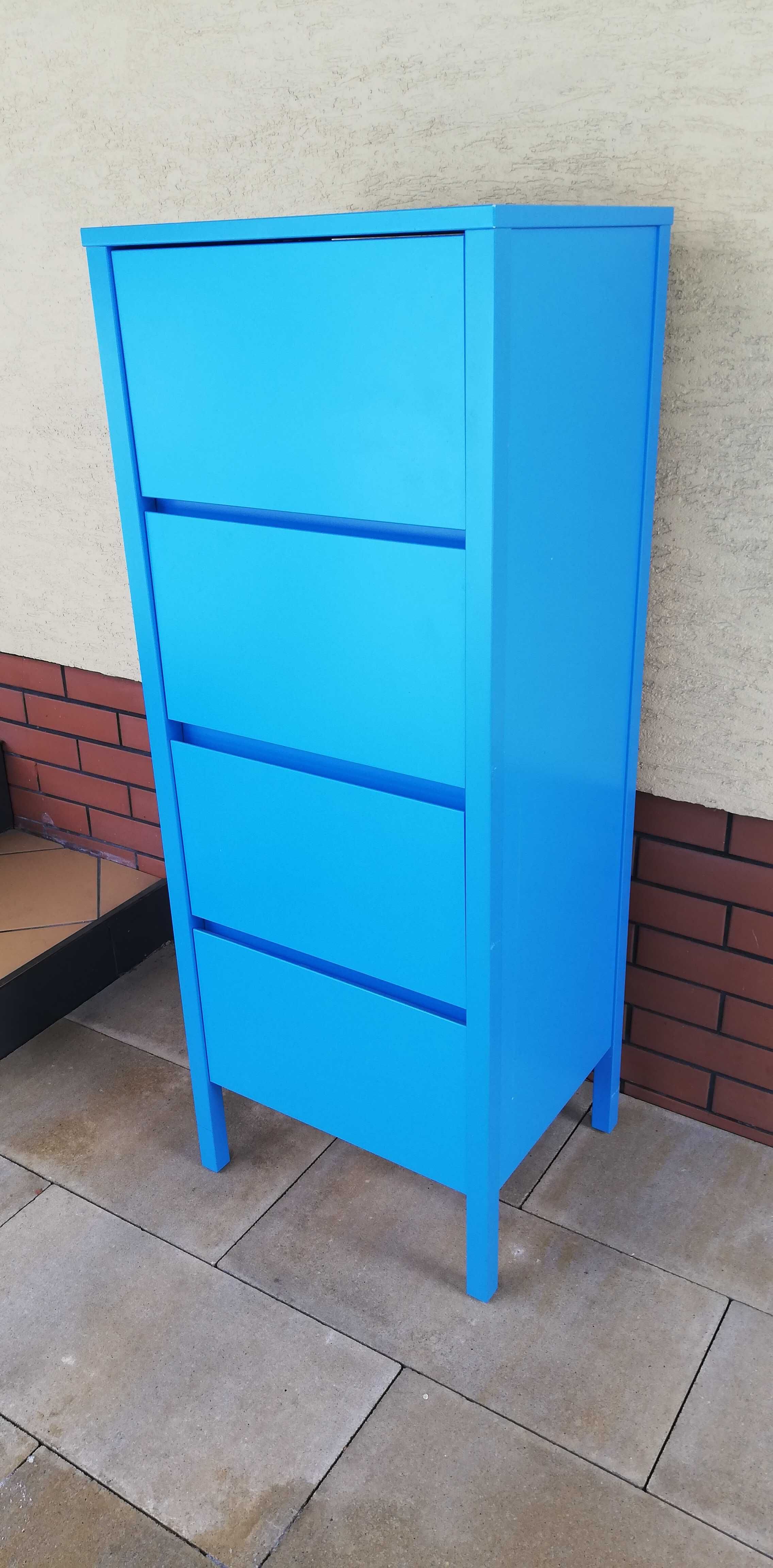 Szafka niebieska z szufladami Ikea słupek komoda bieliźniarka meble dz