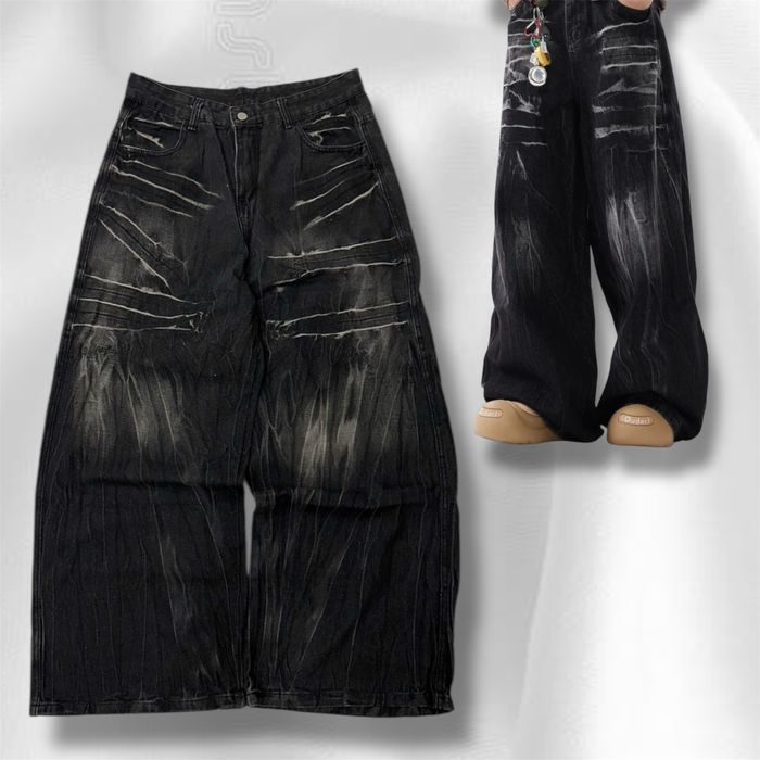 Baggy opium black washed jeans stussy jaded дуже широкі чорні джинси