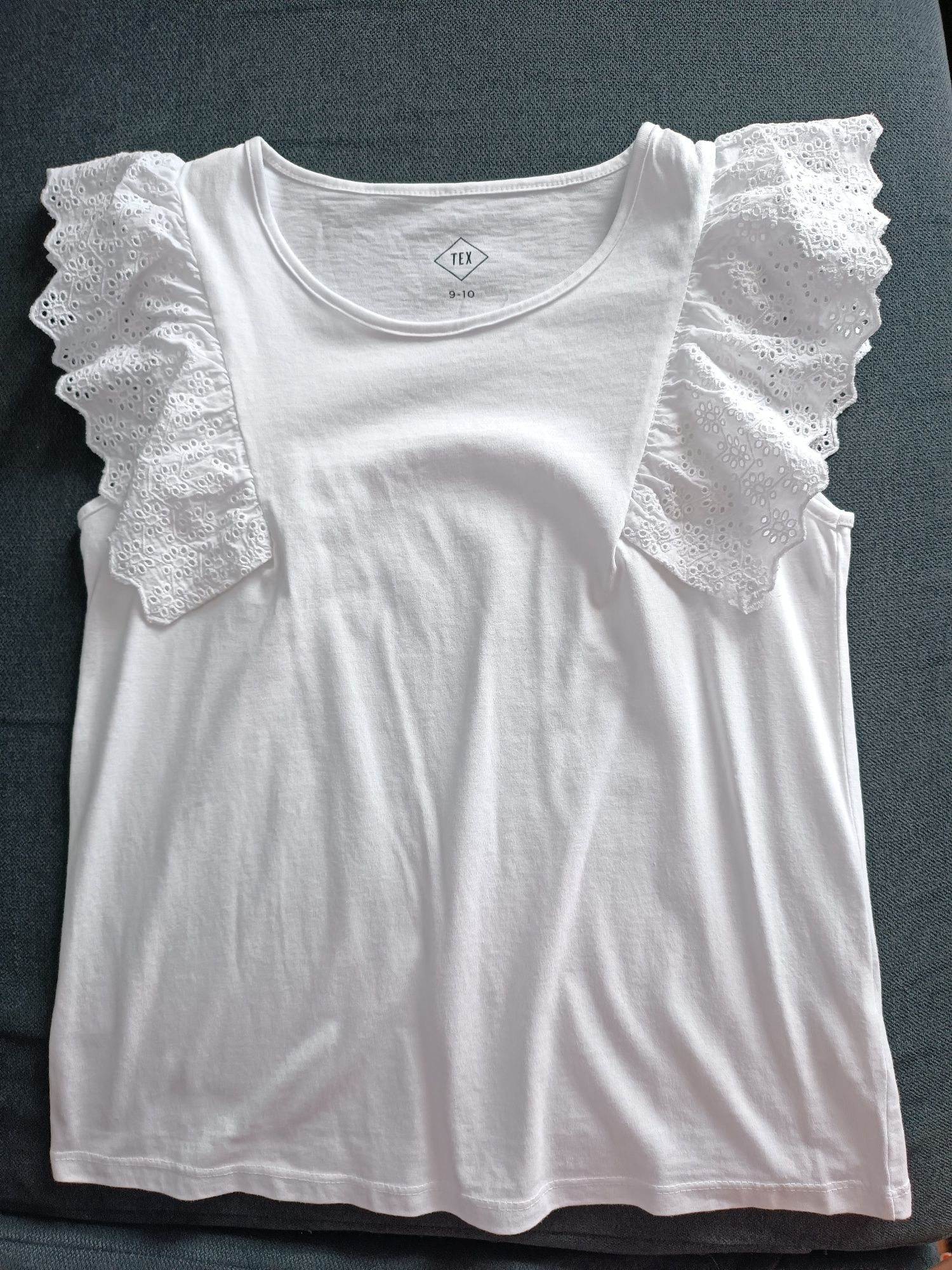 Strój galowy dla dziewczynki, biała bluzka, spódnica 10 - 11 lat