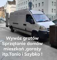 Wywóz mebli, sprzątanie piwnic,domów,garaży,likwidacja mieszkań.Tanio!