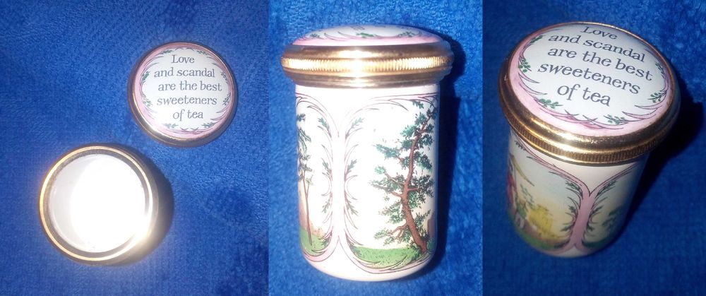 Caixinha de rosca artesanal Halcyon Days Enamels «Love and scandal...»