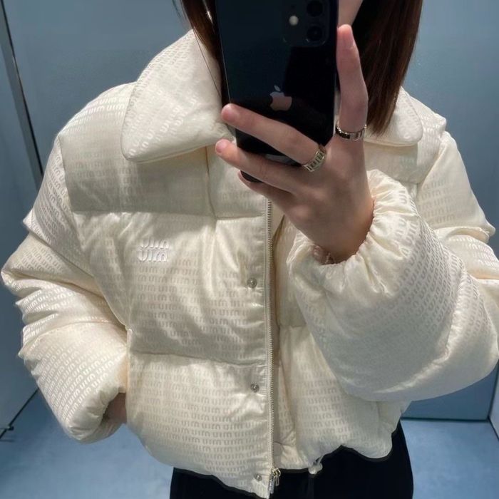 Куртка пуховик Miu Miu миу міу чорна бежева черная