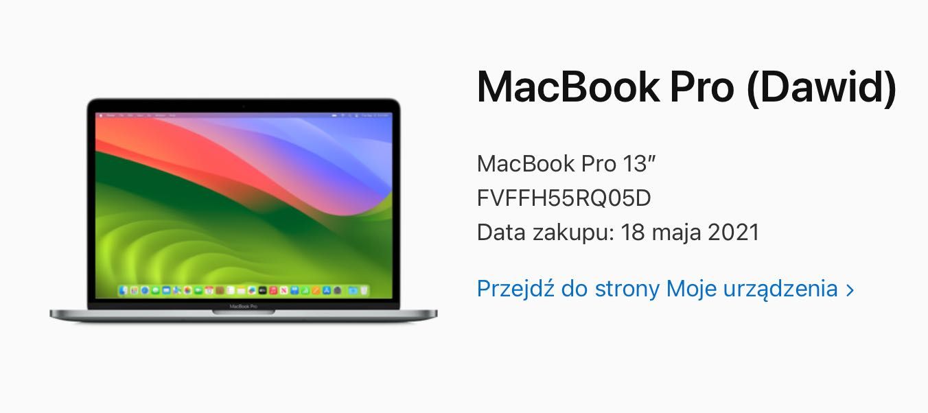 MacBook Pro M1 13 cali 8Gb ram 256Gb 209 cykli super stan