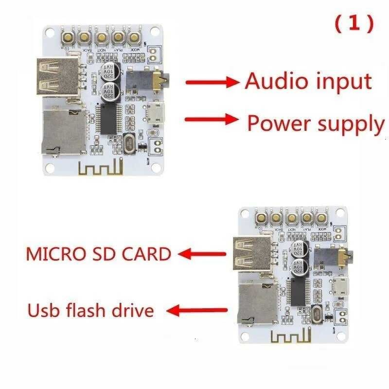 Плата аудиоприемника Bluetooth с USB-слотом для TF-карты 5V