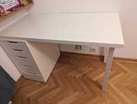 Białe biurko z komodą