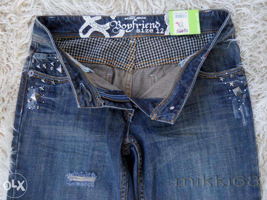 DENIM superowe spodnie jeansy ĆWIEKI PRZETARCIA - NOWE r.40