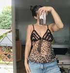 Top panterka leopard koszulka ramiączka bluzka S