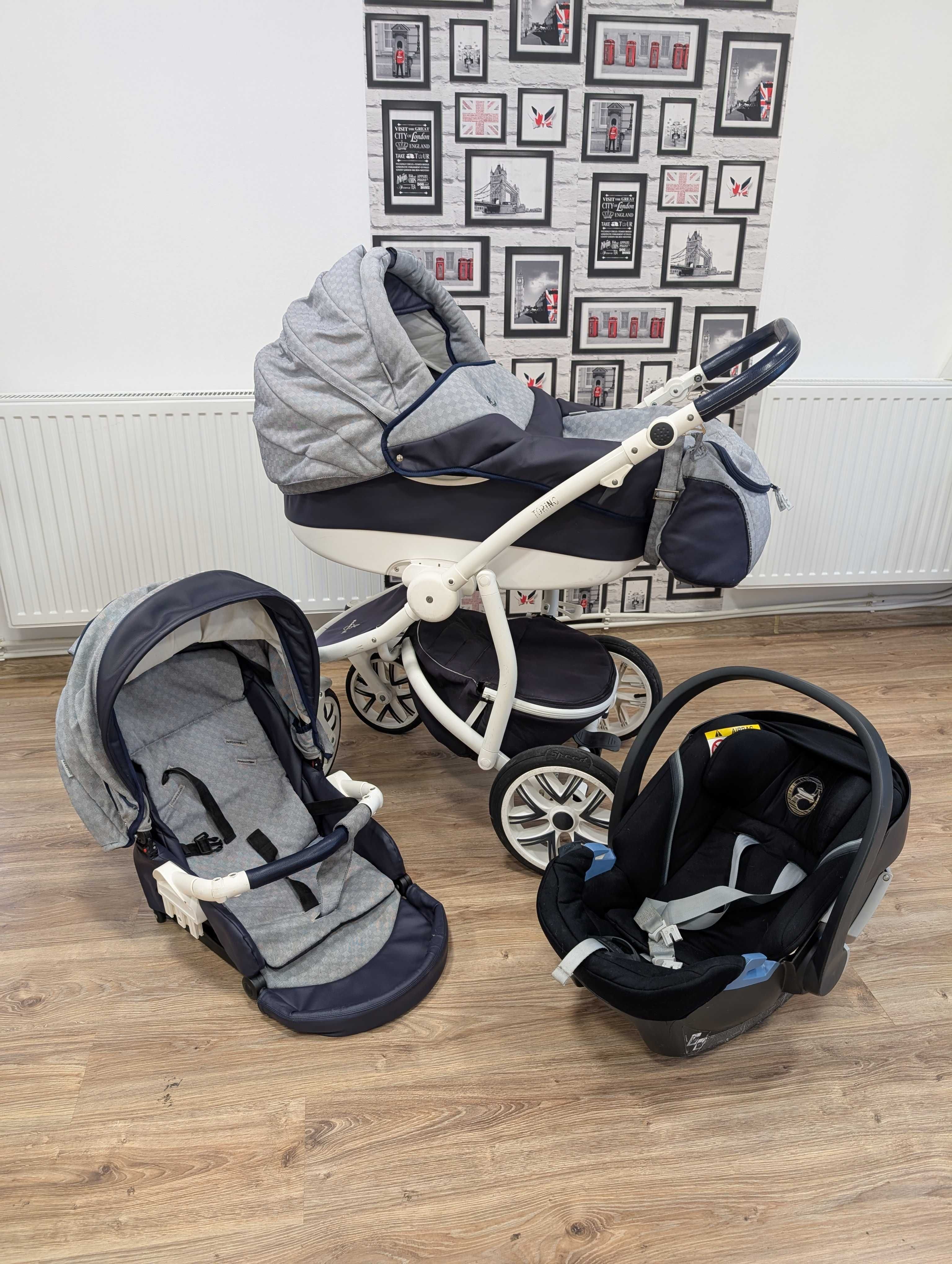 Sprzedam wózek Bebetto Torino 2w1 + fotelik Cybex z adapterami