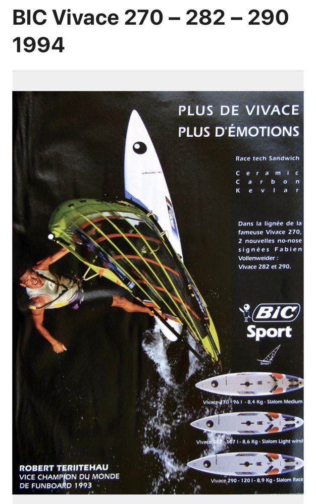 Deska Windsurfingowa Bic Vivace 282 107l race tech