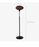 Lampa grzewcza tarasowa stojąca grzejnik 2kw