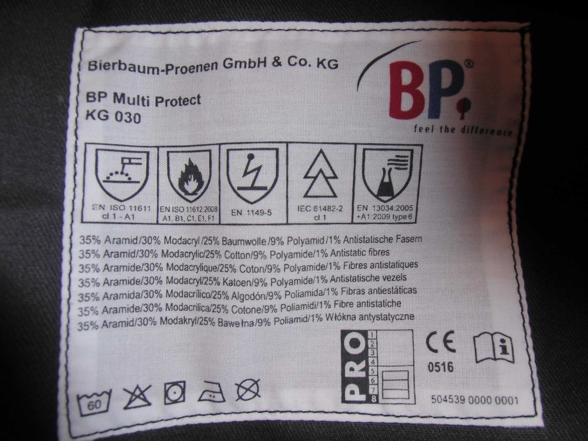 Firmowe spodnie BP dla spawacza wielofunkcyjne NOWE r 54