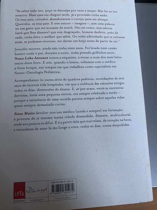 Sinto Muito - Nuno Lobo Antunes