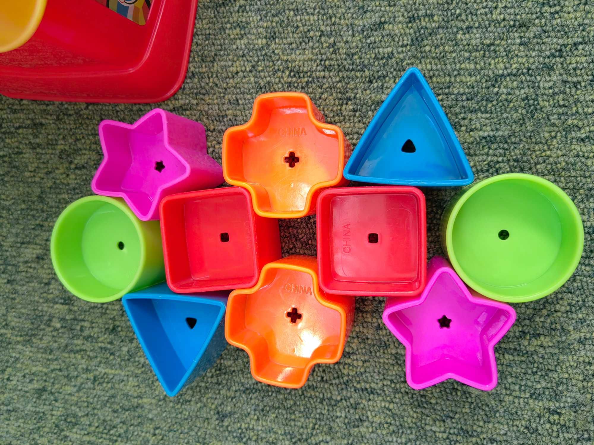 Balde Primeiros Blocos, Fisher Price, 10 peças
