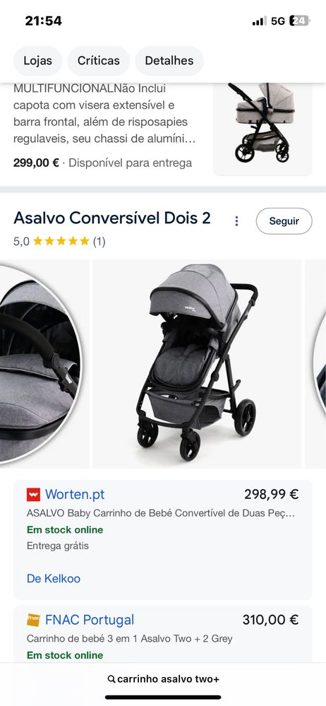 Carrinho bebe Asalvo