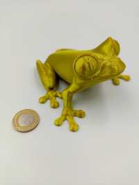 Druk 3D  żaba Duża  złote  żabka
