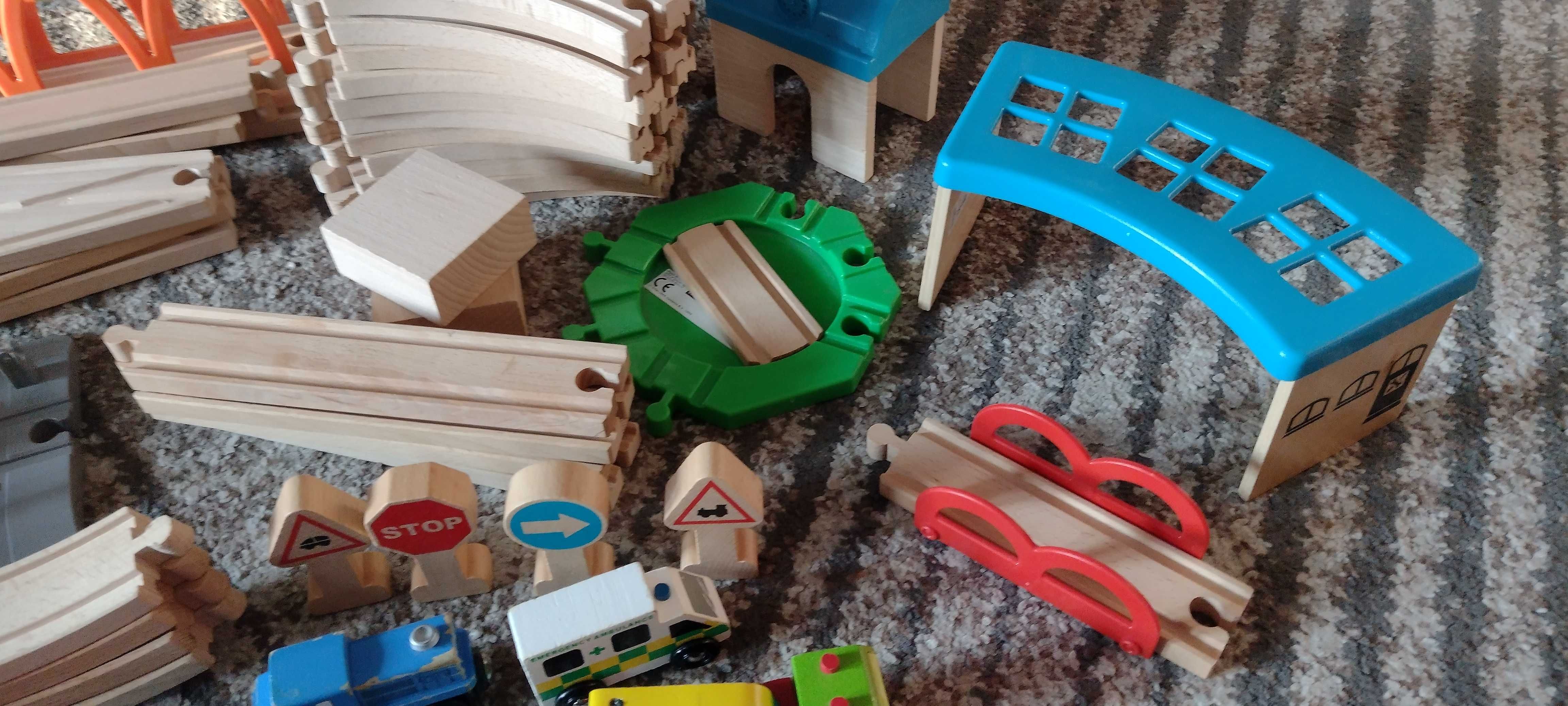 Zestaw klocków drewnianych kolejka IKEA