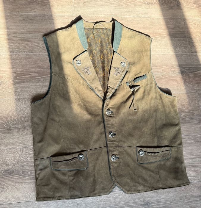 VTG Вінтажний баварський замшевий жилет для Октоберфест OKTOBERFEST