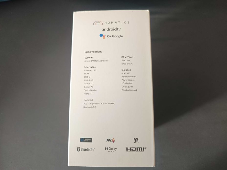 Smart TV Homatics Box R 4K + tuner DVB-T2