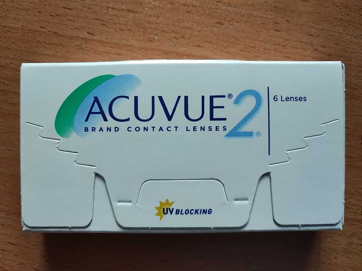 6 sztuk soczewki Acuvue 2, moc -3,5 (D -3.50, BC 8.7, DIA 14.0)