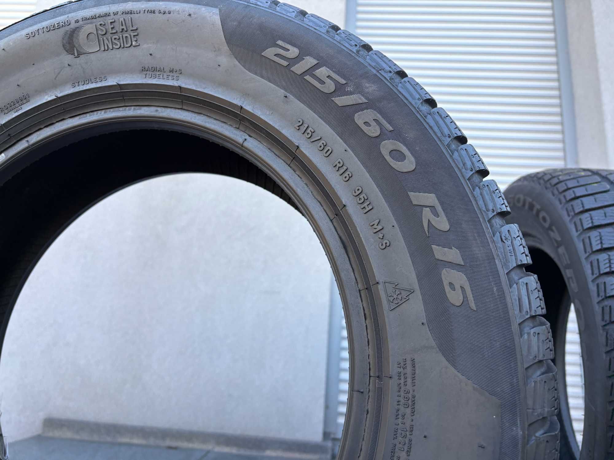 2szt zimowe 215/60R16 Pirelli 7,2-6,8mm 2022/18r bdb stan Z121 gwaran