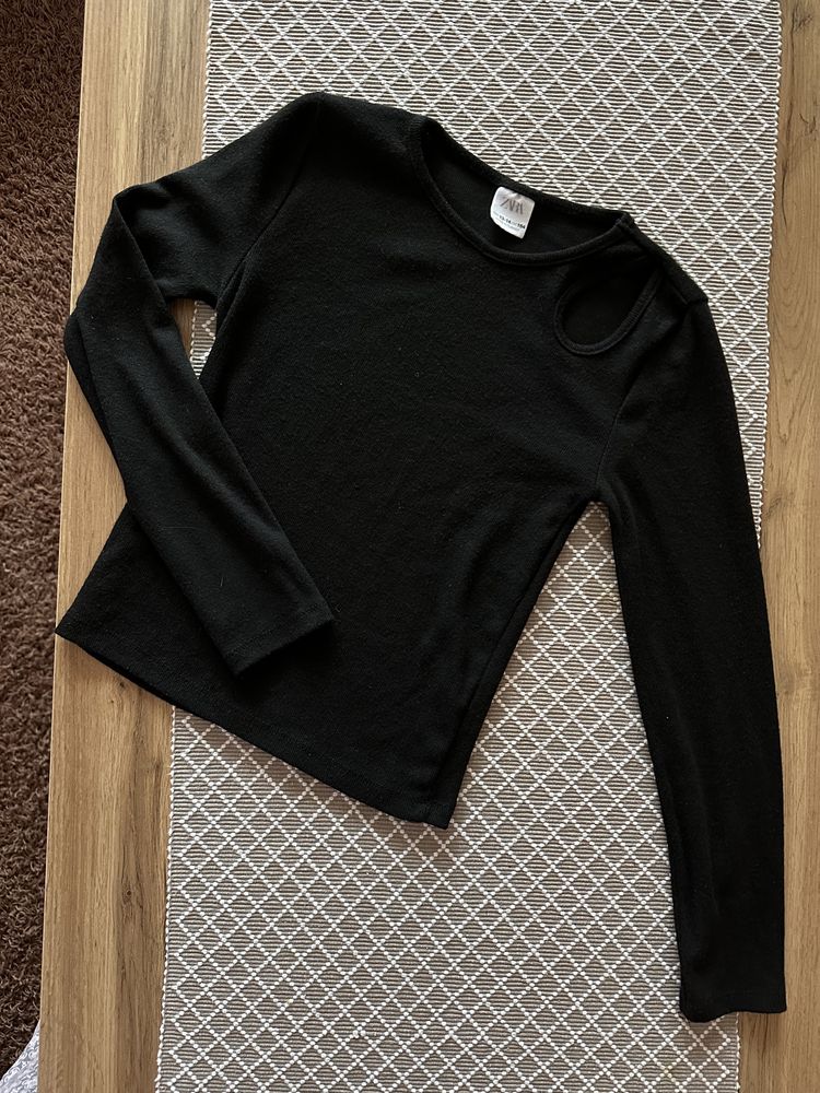 Кофта светр по фігурі зара Zara 13-14 164 см чорний на дівчинку