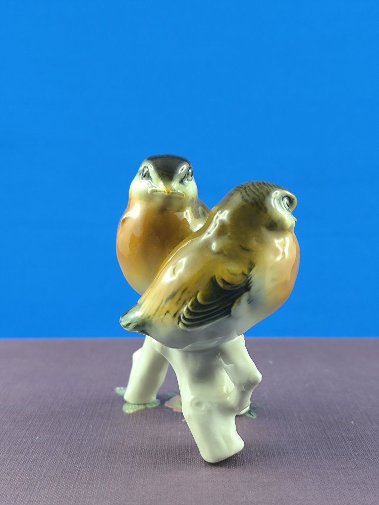 Para ptaszków Volkstedt Turyngia #ptak #porcelana #ozdoba #Niemcy