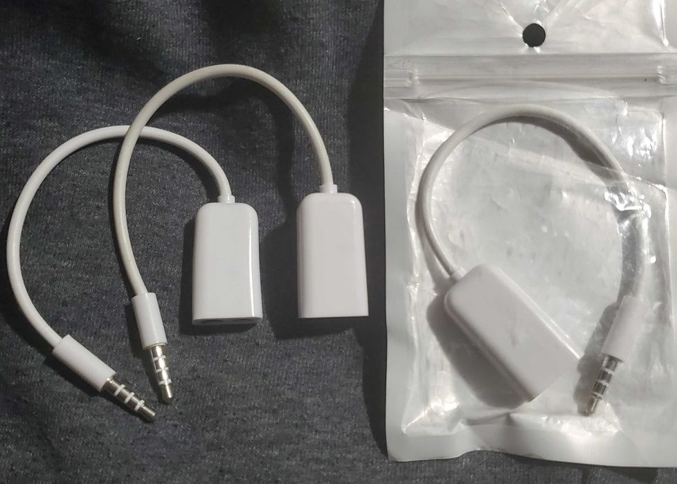 переходник аудио 3.5 мини джек на 2 гнезд бел