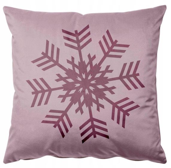 Świąteczna Poszewka welurowa poduszka 40x40 Prezent Śnieżynka