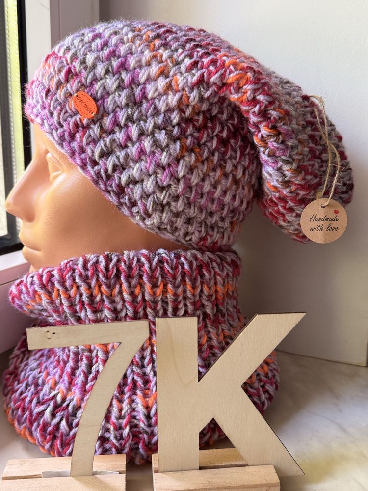 Komplet czapka i komin handmade