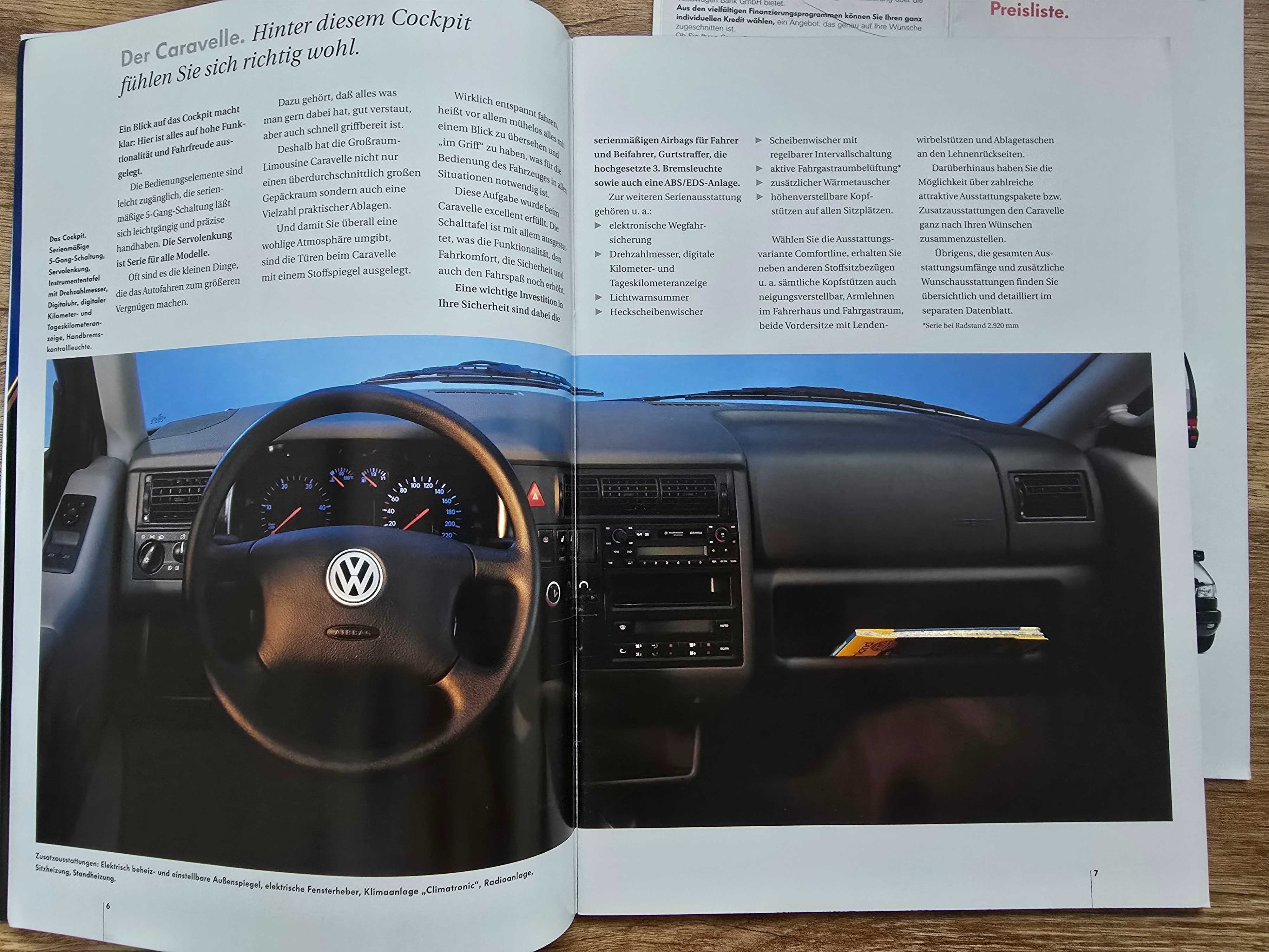 Prospekt VW T4 Caravelle